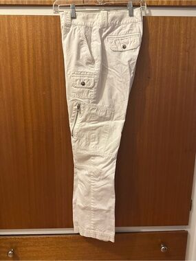 Ralph Lauren White Cropped Cargo Pants with Utility Pockets